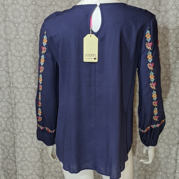 Blue Embroidered Blouse - Picture 5 of 7